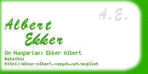 albert ekker business card